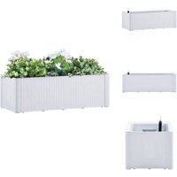 Garten-Hochbeet mit Selbstbewässerungssystem Weiß 100x43x33 cm - Gartengefäß - Hochbeet - Blumenerde - Selbstbewässerung - Gartenmöbel von VIDAXL
