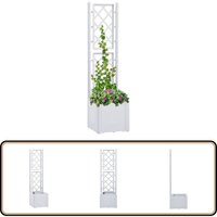 Garten-Hochbeet mit Spalier und Selbstbewässerungssystem Weiß - Selbstbewässerndes Hochbeet - Gartengefäß - Blumentopf - Spalierpflanze - Hochbeet von VIDAXL