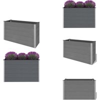 Garten-Hochbeet wpc 150 x 50 x 91 cm Grau - Gartenhochbeet - Blumentopf - Pflanzenbehälter - Balkonbepflanzung - Terrasse Garten-Hochbeet wpc 150 x 50 x 91 cm Grau - Gartenhochbeet - Blumentopf - Pflanzenbehälter - Balkonbepflanzung - Terrasse von VIDAXL