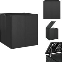 Garten-Kissenbox pe Rattan 100x97,5x104 cm Schwarz - Gartenkiste - Außenschrank - Stauraum - Gartenaufbewahrung - Wetterfest von VIDAXL