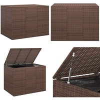 Garten-Kissenbox pe Rattan 145x100x103 cm Braun - Gartenkiste - Außenkasten - Sitzplatzdeko - Stauraum - Wetterfest - Home & Living von VIDAXL