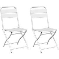 Garten Klappstuhl 2 pcs Weiß 55 x 56,5 x 91cm Stahl Vidaxl von VIDAXL