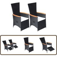 Garten-Liegestühle 2 Stk. mit Auflagen Poly Rattan Schwarz - Gartensessel - Gartenliege - Rattan Möbel - Outdoor Möbel - Balkonmöbel Garten-Liegestühle 2 Stk. mit Auflagen Poly Rattan Schwarz - Gartensessel - Gartenliege - Rattan Möbel - Outdoor Möbel - Balkonmöbel von VIDAXL