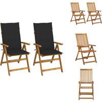 Garten-Liegestühle 2 Stk. mit Kissen Akazie Massivholz - Gartensaison - Gartenmöbel - Holzsessel - Liegesessel - Outdoor Möbel von VIDAXL
