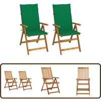 Garten-Liegestühle 2 Stk. mit Kissen Akazie Massivholz - Gartensaßsessel - Holz Gartenstuhl - Liegesessel - Gartenmöbeln - Outdoor Möbel von VIDAXL