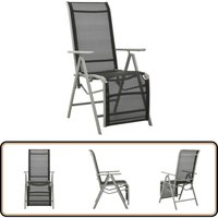 Vidaxl - Garten-Liegestuhl Textilene und Aluminium Silbern - Gartenliege - Liegestuhl - Outdoor Möbel - Balkonmöbel - Terrasse von VIDAXL