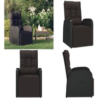 Vidaxl - Garten-Liegestuhl mit Auflage Poly Rattan Schwarz - Gartensessel - Lounge Chair - Outdoor Furniture - Gartenmöbeln - Relaxsessel - Home & von VIDAXL