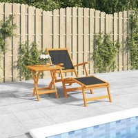 Vidaxl - Garten-Liegestuhl mit Tisch Massivholz Akazie und Textilene von VIDAXL