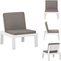 Garten-Lounge-Stuhl mit Auflage Kunststoff Weiß - Gartenstuhl - Lounge Chair - Outdoor Möbel - Plastikstuhl - Weißer Gartenstuhl Garten-Lounge-Stuhl mit Auflage Kunststoff Weiß - Gartenstuhl - Lounge Chair - Outdoor Möbel - Plastikstuhl - Weißer Gartenstuhl von VIDAXL