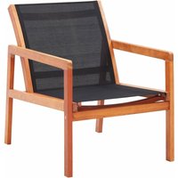 Garten-Loungestuhl Schwarz Massivholz Eukalyptus und Textilene vidaXL von VIDAXL
