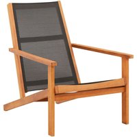 Vidaxl - Garten-Loungestuhl Schwarz Eukalyptus Massivholz und Textilene 656965 von VIDAXL