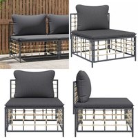 Garten-Mittelsofa mit Dunkelgrauen Kissen Poly Rattan - Gartenmöbeln - Outdoor Möbel - Lounge Set - Rattan Gartenmöbel - Polyethylen Gartenmöbel Garten-Mittelsofa mit Dunkelgrauen Kissen Poly Rattan - Gartenmöbeln - Outdoor Möbel - Lounge Set - Rattan Gartenmöbel - Polyethylen Gartenmöbel von VIDAXL