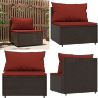 Garten-Mittelsofa mit Kissen Braun Poly Rattan - Gartensofa - Outdoor Möbel - Lounge Set - Polyethylen-Rattan - Wetterfest - Home & Living Garten-Mittelsofa mit Kissen Braun Poly Rattan - Gartensofa - Outdoor Möbel - Lounge Set - Polyethylen-Rattan - Wetterfest - Home & Living von VIDAXL
