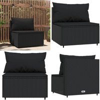 Garten-Mittelsofa mit Kissen Schwarz Poly Rattan - Outdoor Möbel - Gartenmöbel - Sofa Set - Lounge Set - Rattan Sofa - Home & Living Garten-Mittelsofa mit Kissen Schwarz Poly Rattan - Outdoor Möbel - Gartenmöbel - Sofa Set - Lounge Set - Rattan Sofa - Home & Living von VIDAXL