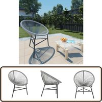 Garten-Mondstuhl Poly-Rattan Grau - Gartenstuhl - Outdoor Möbel - Rattan Gartenstuhl - Balkonstuhl - Esszimmerstuhl von VIDAXL