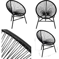 Garten-Mondstuhl Poly Rattan Schwarz - Gartensessel - Outdoor Möbel - Rattan Sessel - Gartenstuhl Schwarz - Balkonmöbel - Home & Living von VIDAXL