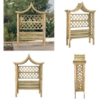 Garten-Pergola mit Dach und Bank Kiefernholz Imprägniert - Pergola - Pergolen - Home & Living von VIDAXL