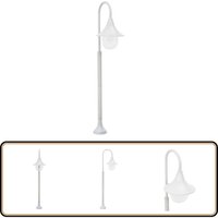 Garten-Pollerleuchte E27 120 cm Aluminium Weiß - Gartenleuchte - LED-Lampe - Außeleuchte - Poollicht - Stehlampe von VIDAXL