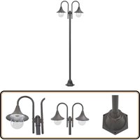 Garten-Pollerleuchte E27 220 cm Aluminium 2-Laterne Bronze - Gartenleuchte - LED-Beleuchtung - Außenstehleuchte - Laterne - Bronze Garten-Pollerleuchte E27 220 cm Aluminium 2-Laterne Bronze - Gartenleuchte - LED-Beleuchtung - Außenstehleuchte - Laterne - Bronze von VIDAXL