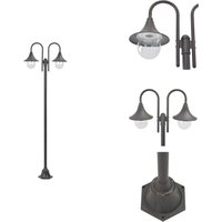 Garten-Pollerleuchte E27 220 cm Aluminium 2-Laterne Bronze - Gartenleuchte - LED-Beleuchtung - Außenstehleuchte - Laterne - Bronze Garten-Pollerleuchte E27 220 cm Aluminium 2-Laterne Bronze - Gartenleuchte - LED-Beleuchtung - Außenstehleuchte - Laterne - Bronze von VIDAXL