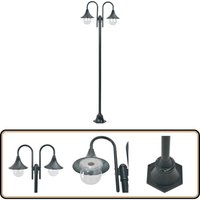 Vidaxl - Garten-Pollerleuchte E27 220 cm Aluminium 2-Laterne Dunkelgrün - Gartenleuchte - led Laterne - Außenstehleuchte - Alu Laterne Vidaxl - Garten-Pollerleuchte E27 220 cm Aluminium 2-Laterne Dunkelgrün - Gartenleuchte - led Laterne - Außenstehleuchte - Alu Laterne von VIDAXL