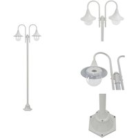 Garten-Pollerleuchte E27 220 cm Aluminium 2-Laterne Weiß - Gartendekoration - Außenbeleuchtung - Laterne - LED-Lampe - Gartenlicht Garten-Pollerleuchte E27 220 cm Aluminium 2-Laterne Weiß - Gartendekoration - Außenbeleuchtung - Laterne - LED-Lampe - Gartenlicht von VIDAXL