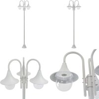 Garten-Pollerleuchte E27 220 cm Aluminium 3-Laterne Weiß - Gartendekor - Außenbeleuchtung - Laterne - LED-Lampe - Gartenlicht - Home & Living Garten-Pollerleuchte E27 220 cm Aluminium 3-Laterne Weiß - Gartendekor - Außenbeleuchtung - Laterne - LED-Lampe - Gartenlicht - Home & Living von VIDAXL