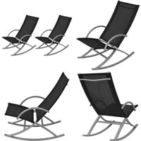 Garten-Schaukelstühle 2 Stk. Stahl und Textiline Schwarz - Gartenschaukel - Gartenstuhl - Lounge Sessel - Outdoor Möbel - Relaxsessel - Home & Living von VIDAXL