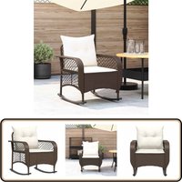 Garten-Schaukelstuhl mit Kissen Braun Poly Rattan - Vidaxl Garten-Schaukelstuhl mit Kissen Braun Poly Rattan - Vidaxl von VIDAXL