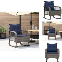 Garten-Schaukelstuhl mit Kissen Grau Poly Rattan - Garten-Schaukelstuhl - Garten-Schaukelstühle - Gartenstuhl - Schaukelsessel Garten-Schaukelstuhl mit Kissen Grau Poly Rattan - Garten-Schaukelstuhl - Garten-Schaukelstühle - Gartenstuhl - Schaukelsessel von VIDAXL