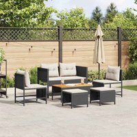 Garten-Sofa-Set 6 pcs Schwarz, Creme Poly-Rattan Vidaxl von VIDAXL
