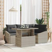 Garten-Sofa-Set Set von 5 Beige Rattan, Polyester Garten Ecksofa - Vidaxl Garten-Sofa-Set Set von 5 Beige Rattan, Polyester Garten Ecksofa - Vidaxl von VIDAXL