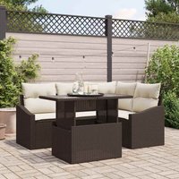 Garten-Sofa-Set Set von 5 Braun Rattan Garten-Ecksofa - Vidaxl Garten-Sofa-Set Set von 5 Braun Rattan Garten-Ecksofa - Vidaxl von VIDAXL