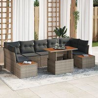 Garten Sofa Set Set von 8 Grau Poly Rattan Garten Esstischset - Vidaxl von VIDAXL