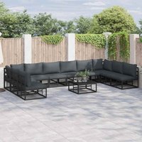 Garten-Sofa-Set mit Kissen 10 pcs Schwarz Aluminium Vidaxl Garten-Sofa-Set mit Kissen 10 pcs Schwarz Aluminium Vidaxl von VIDAXL