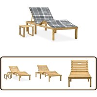 Garten-Sonnenliege mit Tisch und Auflage Kiefer Imprägniert - Holzsitzmöbel - Gartenliege - Liege - Sonnenschirm - Outdoor Möbel Garten-Sonnenliege mit Tisch und Auflage Kiefer Imprägniert - Holzsitzmöbel - Gartenliege - Liege - Sonnenschirm - Outdoor Möbel von VIDAXL