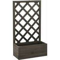 Garten-Spalier mit Blumenkasten Grau 50x25x90 cm Tannenholz vidaXL537391 von BONNEVIE