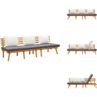 Garten-Tagesbett 200x65 cm Akazie Massivholz - Outdoor Möbel - Gartenmöbel - Holz Gartenbank - Relax Liege - Sonnenbad von VIDAXL