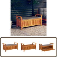 Vidaxl - Garten-Truhenbank mit Kissen 126 cm Massivholz Akazie - Holzbank - Gartenbank - Truhenbank - Stauraumbank - Outdoormöbel von VIDAXL