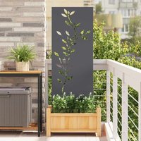 Garten Sichtschutz-Leinwand Floral Anthrazit 50 x 140 cm vidaXL von VIDAXL