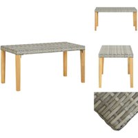 Gartenbank 120 cm Grau Poly Rattan und Massivholz Akazie - Gartenbank - Sitzbank - Outdoor Möbel - Gartenmöbel - Rattan Gartenbank von VIDAXL
