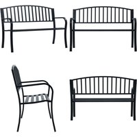 Gartenbank 125 cm Schwarz Stahl - Gartenzitmöbel - Gartenbank - Metallbank - Stahlausstattung - Outdoor Möbel - Home & Living von VIDAXL