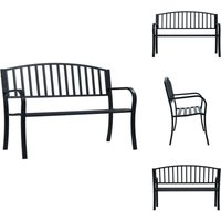 Gartenbank 125 cm Schwarz Stahl - Gartenzitmöbel - Gartenbank - Metallbank - Stahlausstattung - Outdoor Möbel von VIDAXL