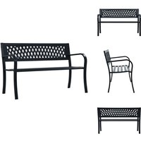 Gartenbank 125 cm Schwarz Stahl - Gartenzitmöbel - Gartenbank - Stahlbank - Outdoor Möbel - Balkonmöbeln von VIDAXL