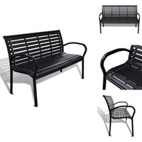Gartenbank 125 cm Stahl und wpc Schwarz - Gartenzubehör - Gartenbank - Outdoor Möbel - Terrasse - Balkon von VIDAXL