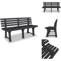 Gartenbank 145,5 cm Kunststoff Anthrazit - Gartenzubehör - Gartenbank - Outdoor Möbel - Balkonmöbel - Terrassenbank von VIDAXL