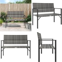 Gartenbank 2-Sitzer Grau Poly Rattan - Gartenbank - Outdoor Möbel - Balkonmöbel - Terrassenmöbeln - Rattan Gartenmöbel - Home & Living von VIDAXL