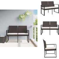 Gartenbank 2-Sitzer mit Kissen Braun PP-Rattan - Gartenzubehör - Gartenbank - Outdoor Möbel - Balkonmöbel - Esszimmerset Gartenbank 2-Sitzer mit Kissen Braun PP-Rattan - Gartenzubehör - Gartenbank - Outdoor Möbel - Balkonmöbel - Esszimmerset von VIDAXL
