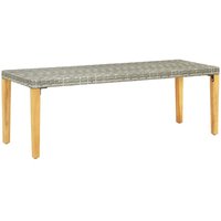 Gartenbank 80 cm Poly Rattan Grau vidaXL von VIDAXL