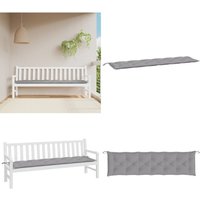 Gartenbank-Auflage Grau 200x50x7 cm Oxford-Gewebe - Gartenbank Auflagen - Sitzkissen Outdoor - Gartenkissen Grau - Wasserabweisende Gartenbankdecke von VIDAXL